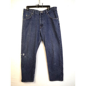 Wrangler Relaxed Fit Jeans Mens 36 x 30 Straight Leg Ripped Work Western